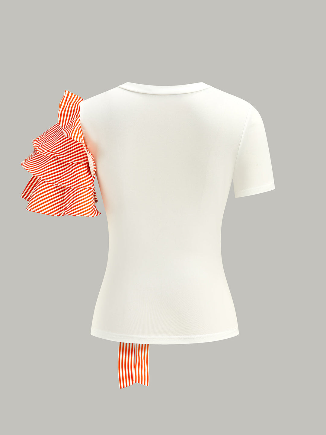 Gestreifte Rosetten-Detail-Oberteil mit Hose Set