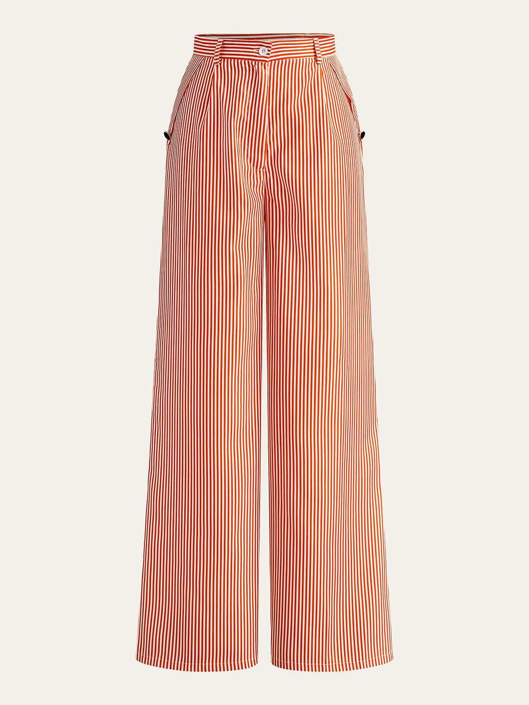 Gestreifte Rosetten-Detail-Oberteil mit Hose Set
