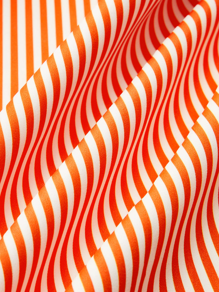 Gestreifte Rosetten-Detail-Oberteil mit Hose Set