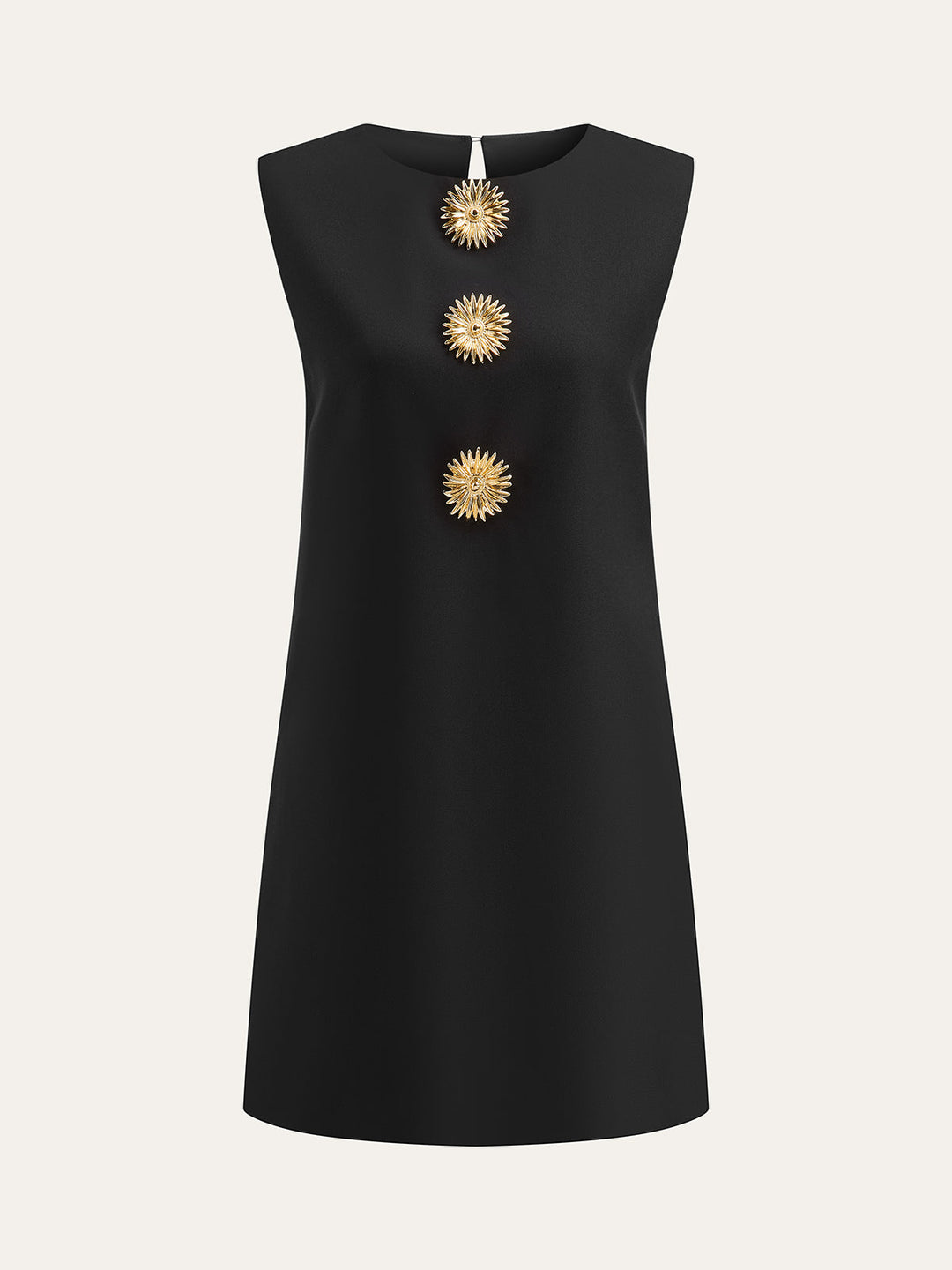 Metalldekor Ärmelloses Minikleid