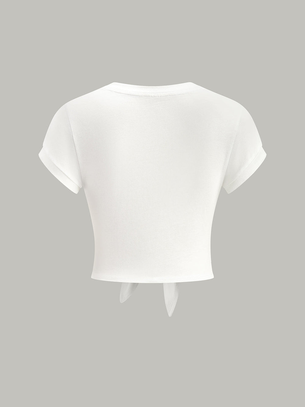 Knoten-V-Ausschnitt-T-Shirt