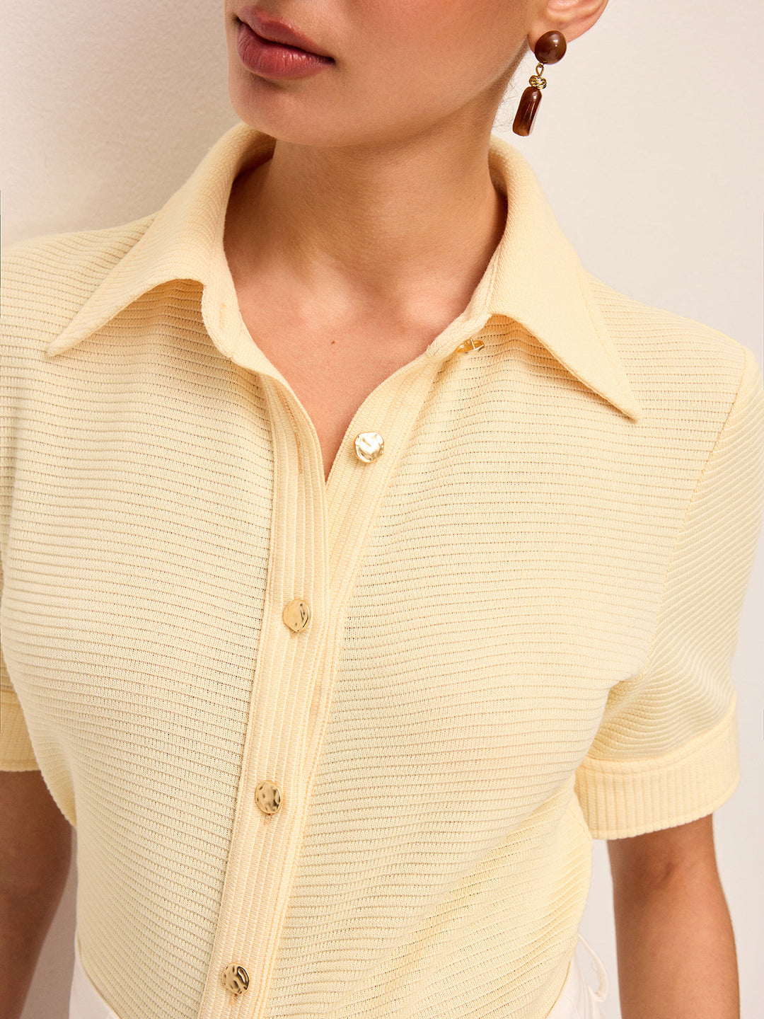 Kurzärmeliges Strickpoloshirt