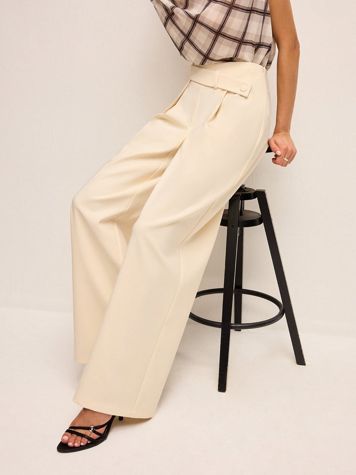 High-Waist Marlenehose mit Gürteldetail