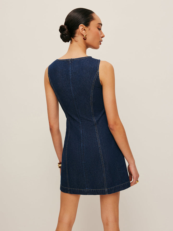 Ärmelloses Denim-Kleid
