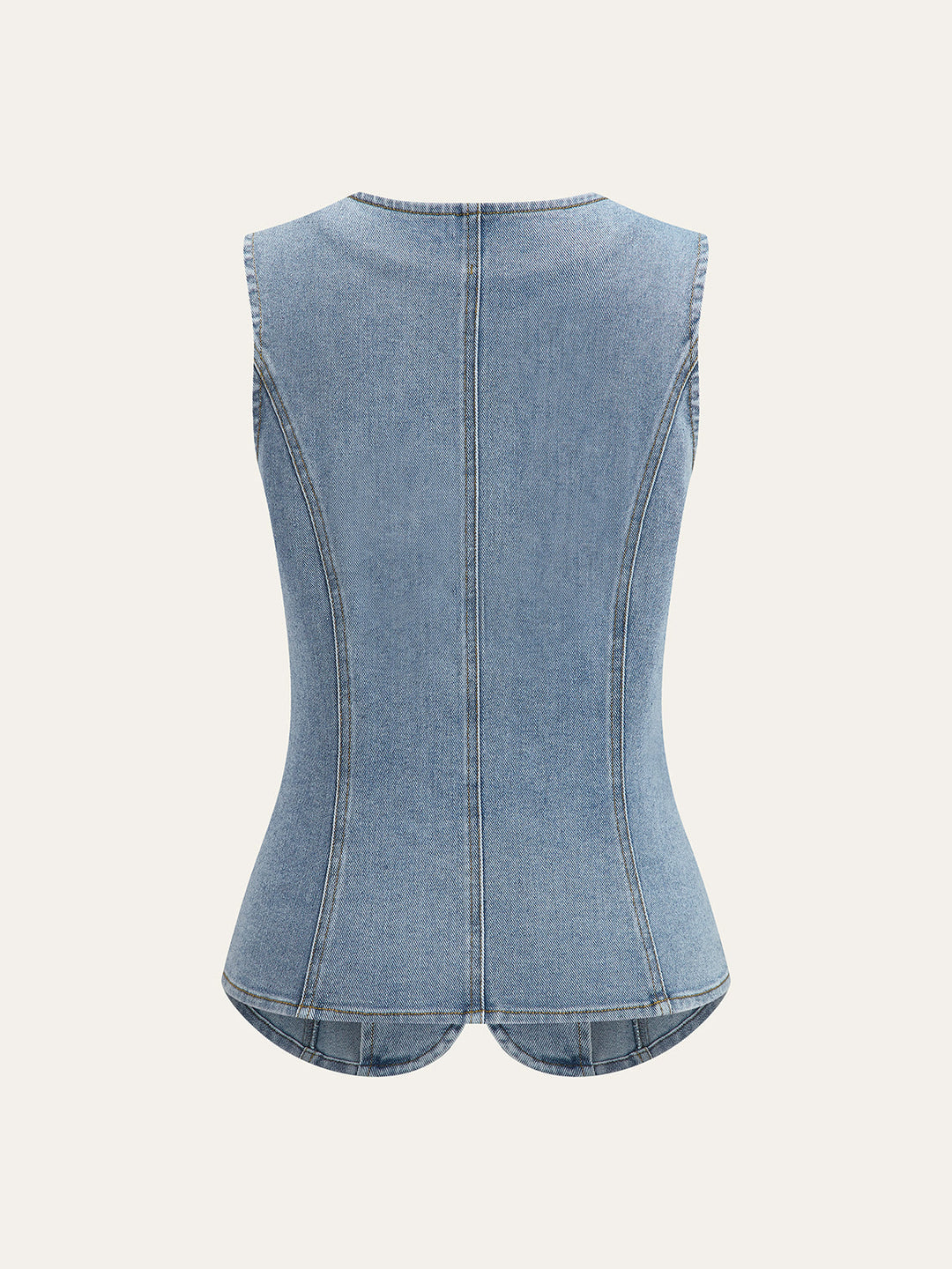 Ärmellose Jeansweste mit Knopfleiste