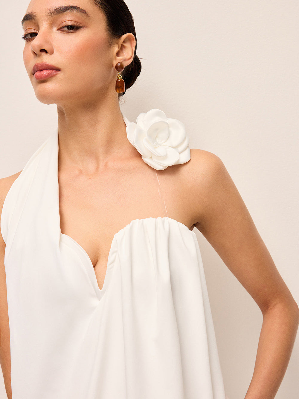 3D Blumen-Applikations-Neckholder-Oberteil
