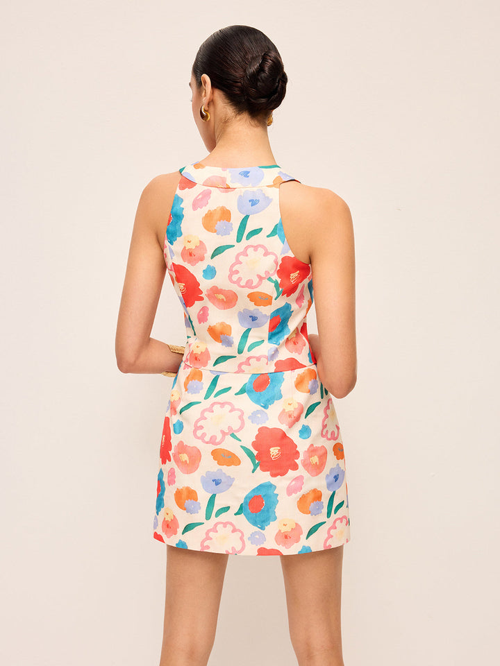 Blumenkleid mit Knöpfen
