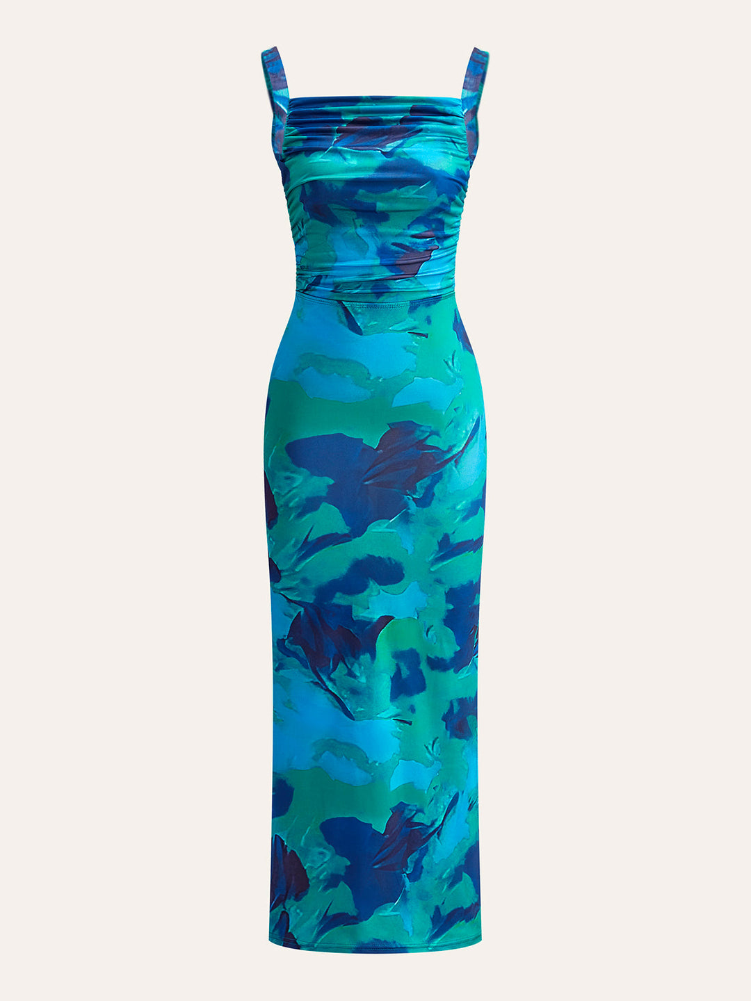 Criss-Cross Tie Back Gedrucktes Kleid