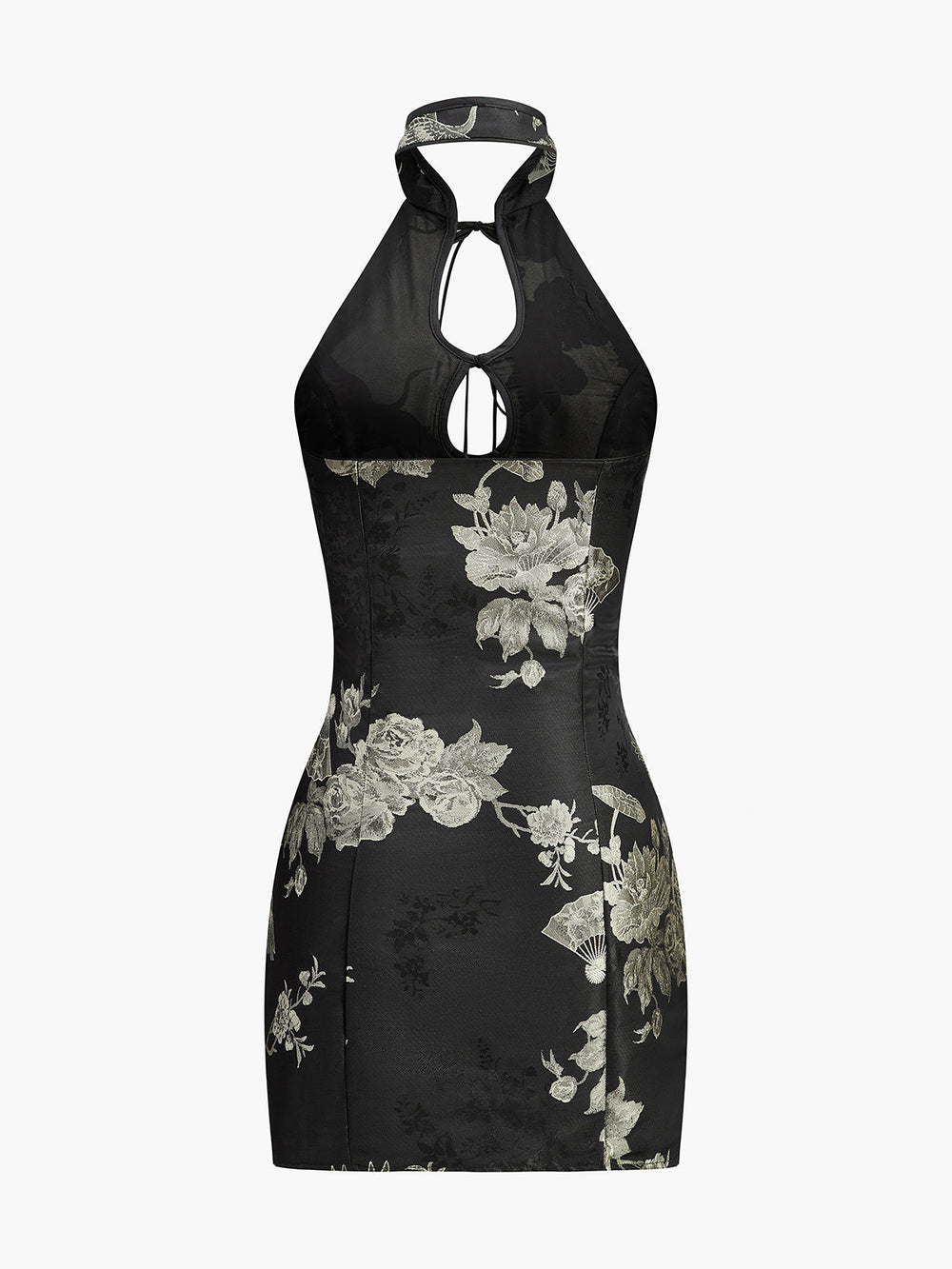 Kleid mit Blumenmuster und Schlüssellochdetail