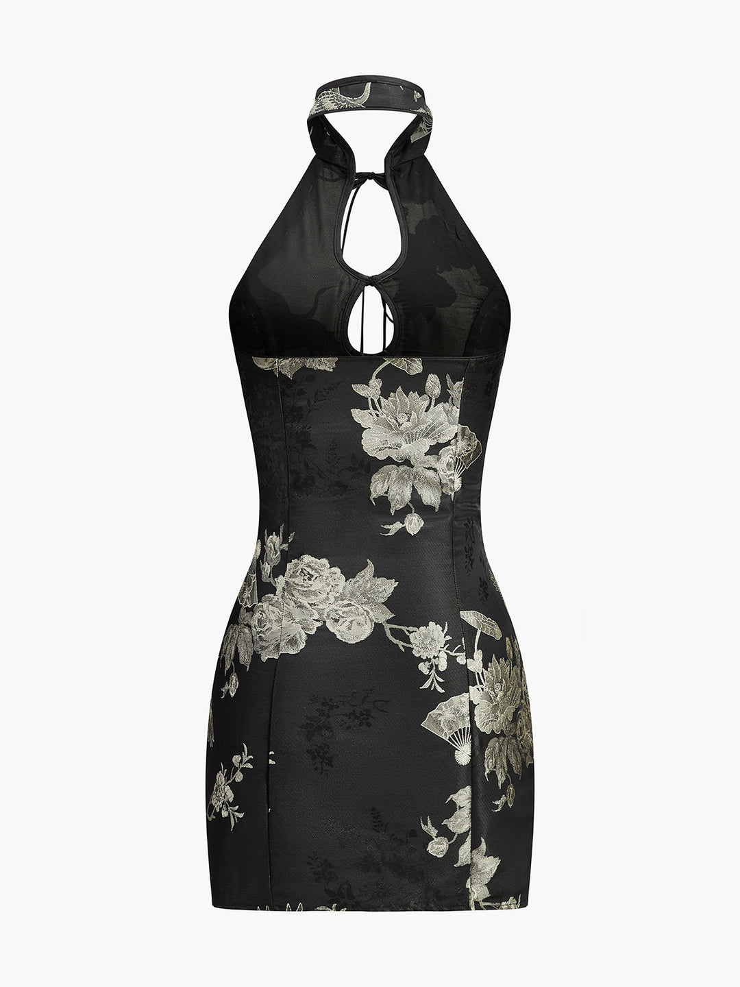 Kleid mit Blumenmuster und Schlüssellochdetail