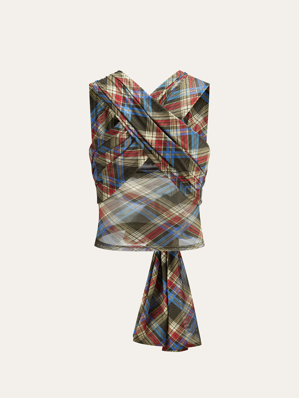 Plaid Geknotete Bindetop