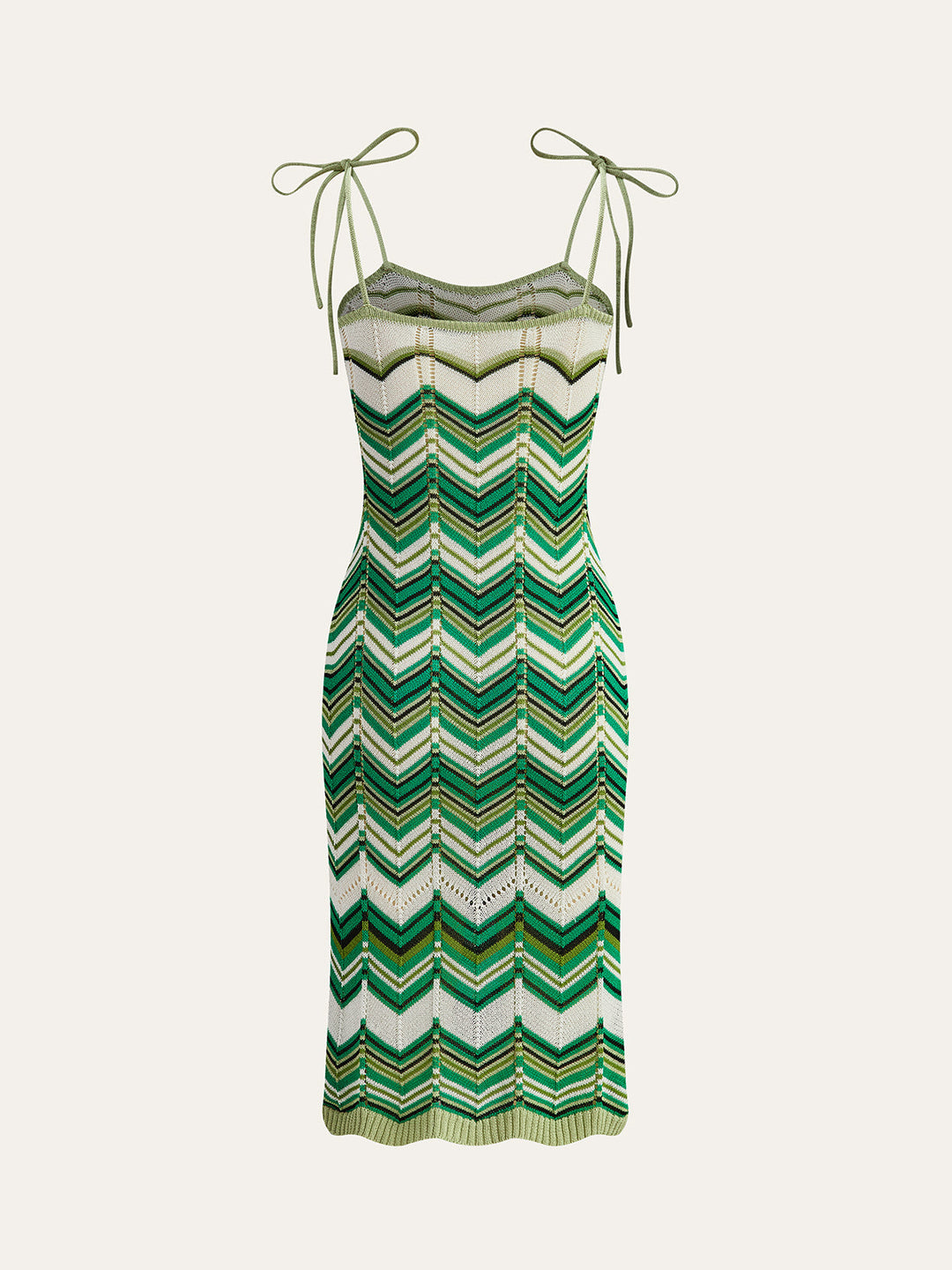 Strickkleid Midi mit Trägern und Chevron-Muster