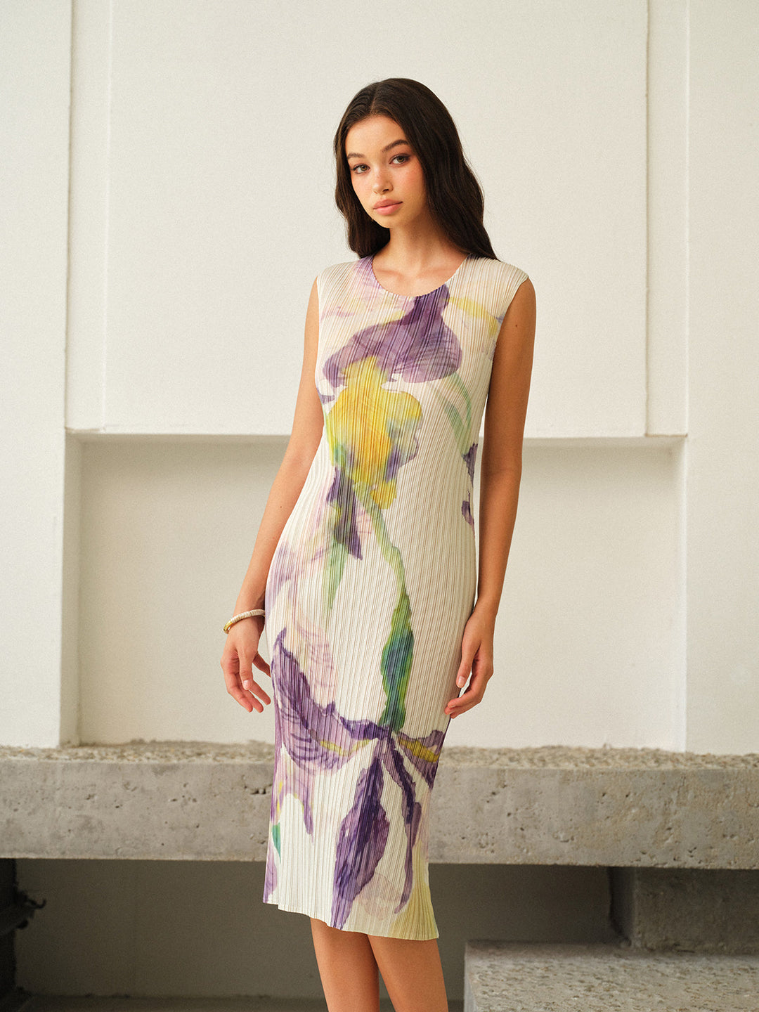 Ärmelloses Kleid mit Blumenprint