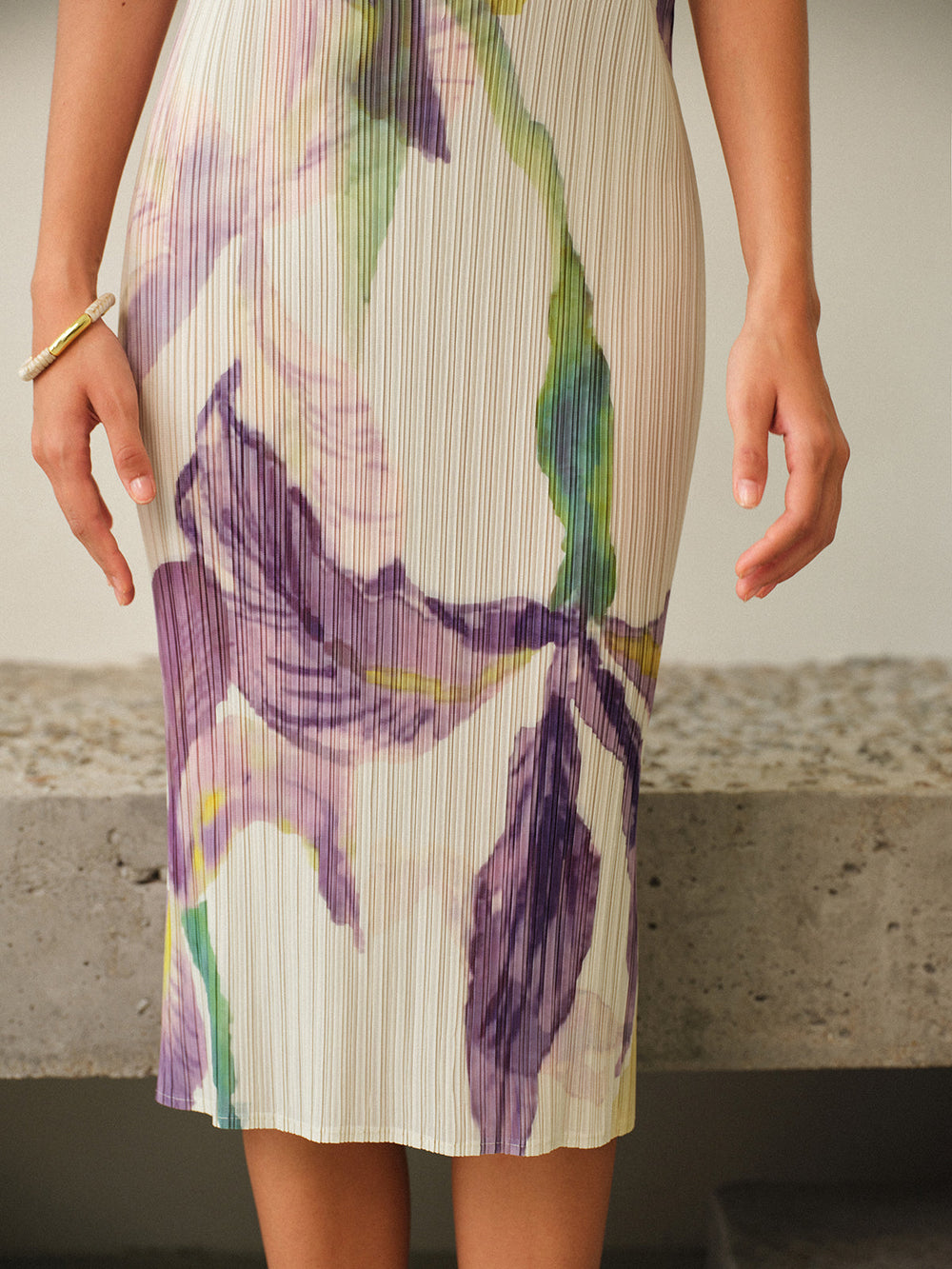 Ärmelloses Kleid mit Blumenprint