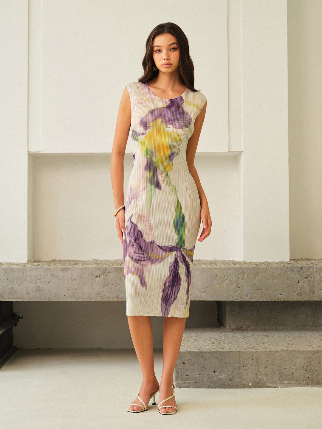 Ärmelloses Kleid mit Blumenprint