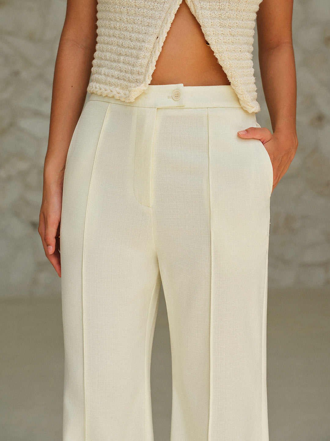 High-Waist Hose mit Taschen