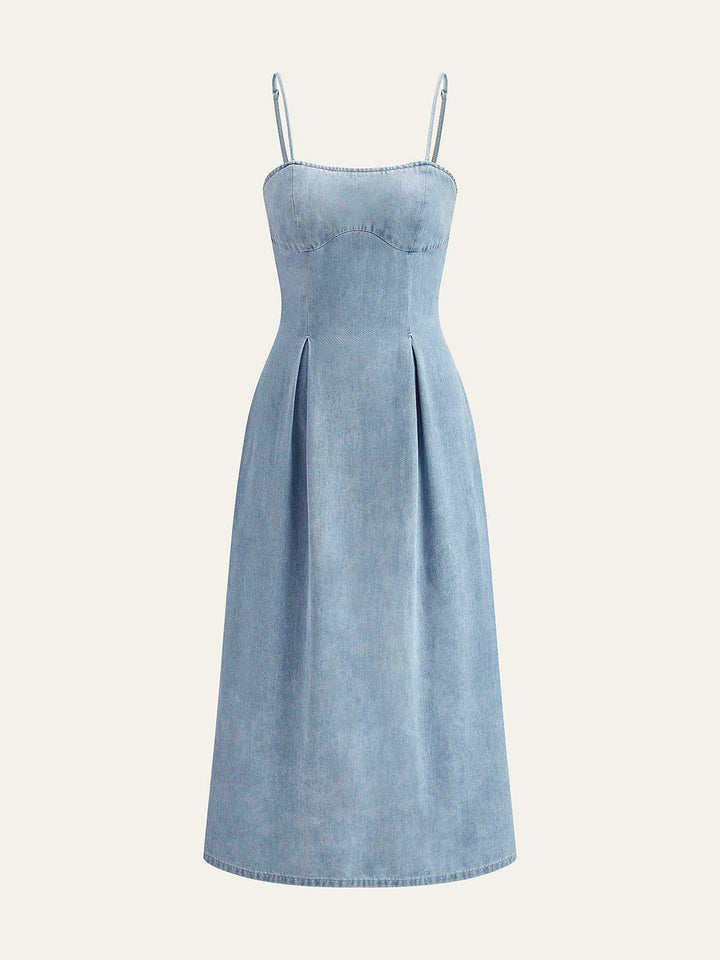 Minimalistische Jeanskleid mit Reißverschluss