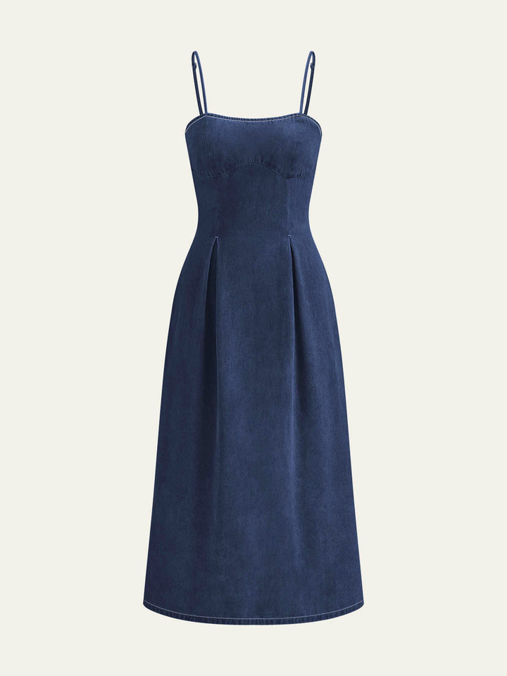 Minimalistische Jeanskleid mit Reißverschluss