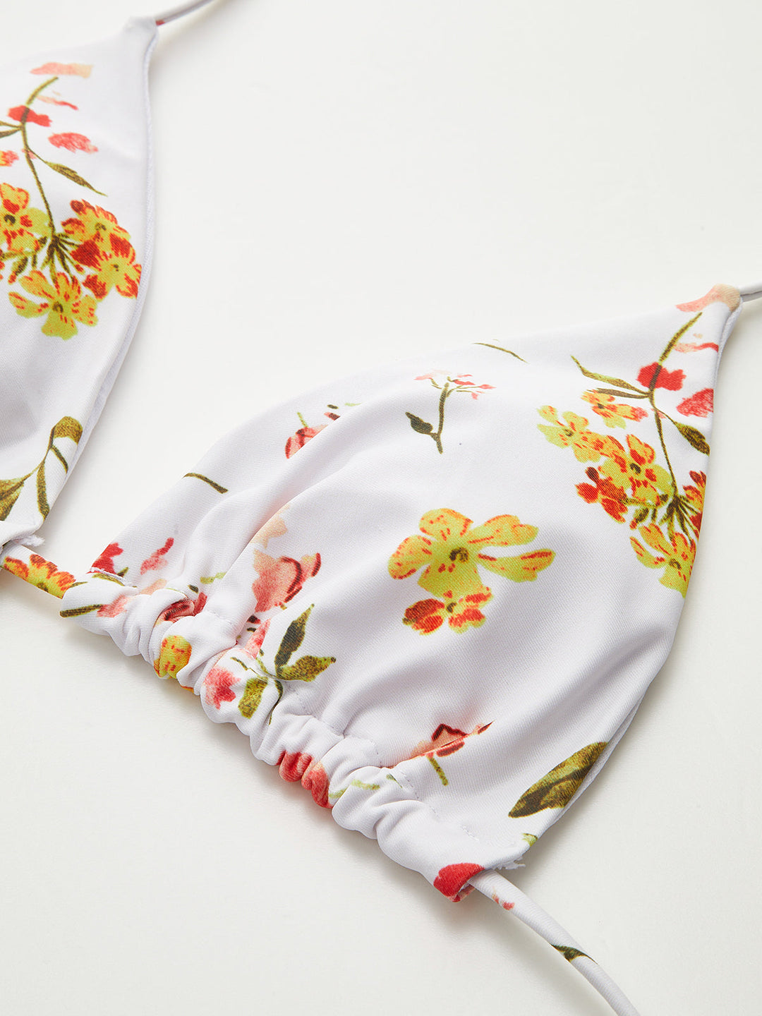 Blumenmuster-Bikini mit Schnürung