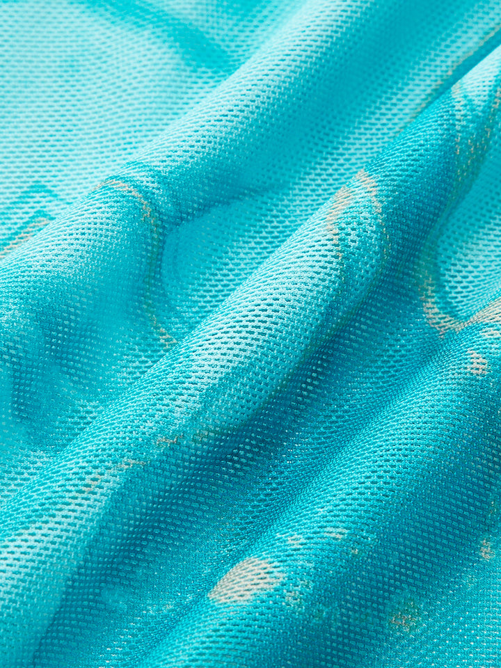 Bikini-Set mit Marmordruck und Überziehrock