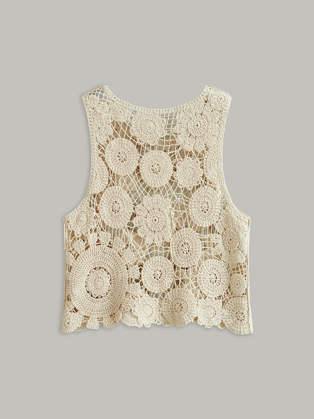 Ärmellose Jacquard-Strickweste aus Baumwolle