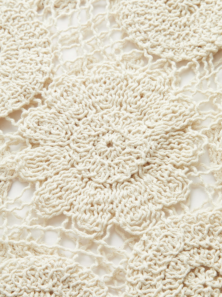 Ärmellose Jacquard-Strickweste aus Baumwolle