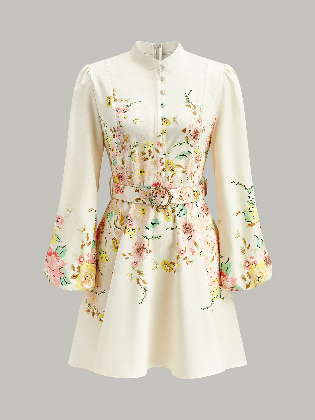 Kleid mit Blumenprint und Gürtel