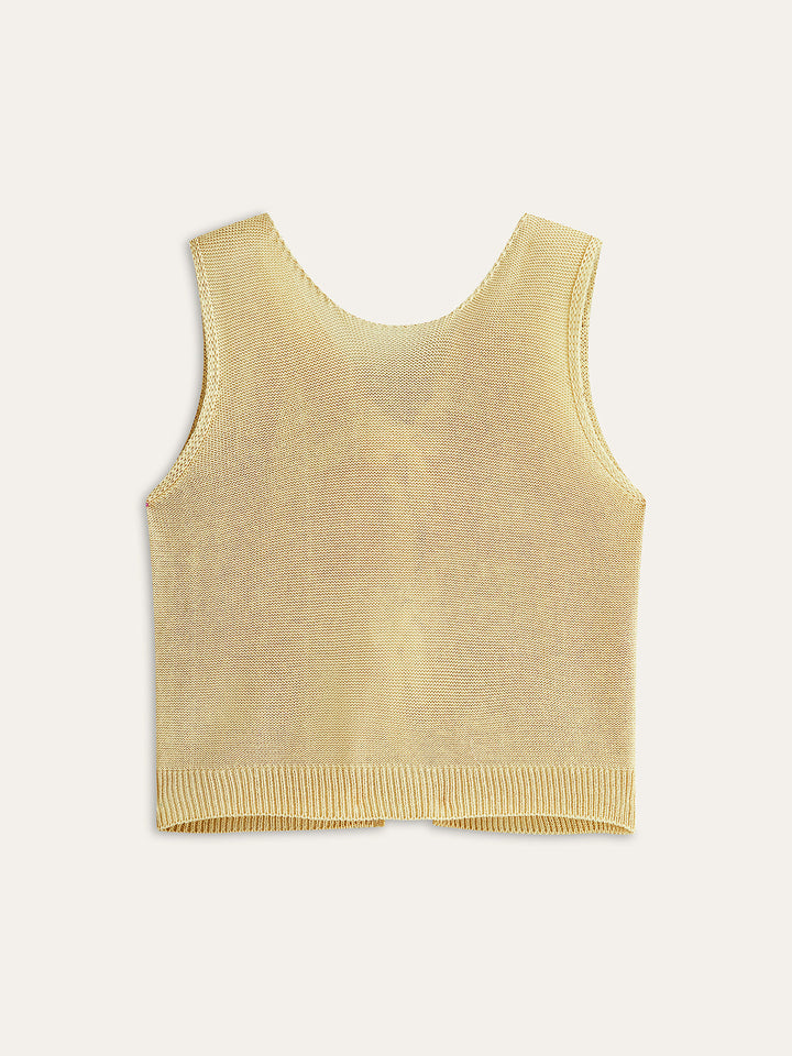 Bow Tie Wool Knit Top