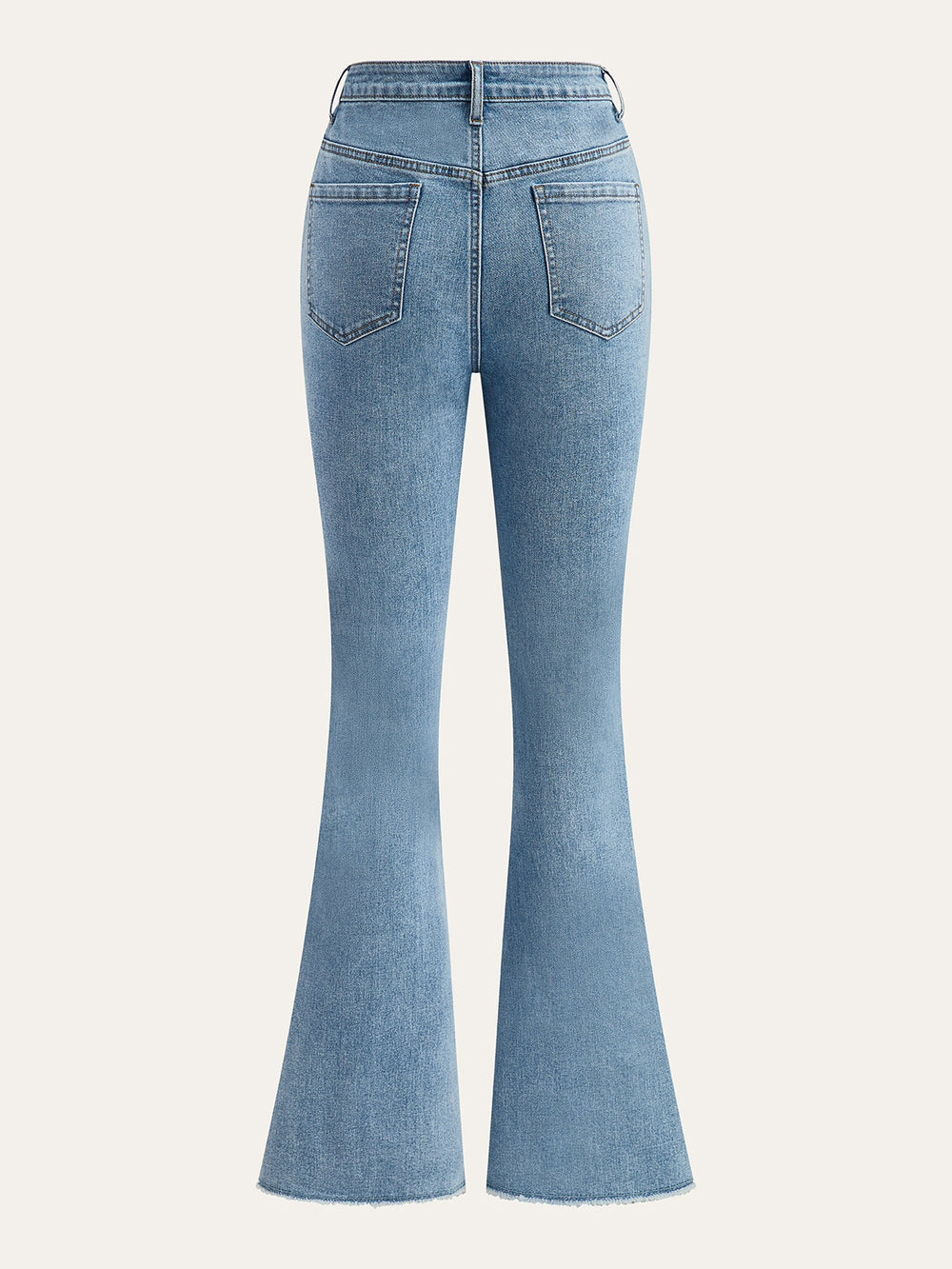 Ausgestellte Jeans mit hoher Taille und Knopfleiste