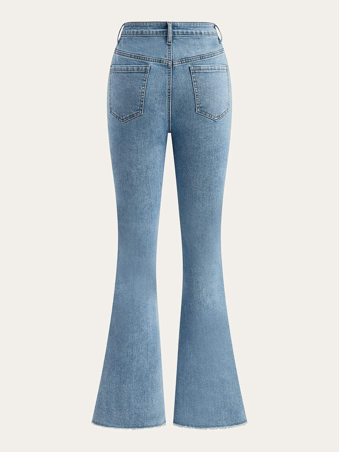 Ausgestellte Jeans mit hoher Taille und Knopfleiste