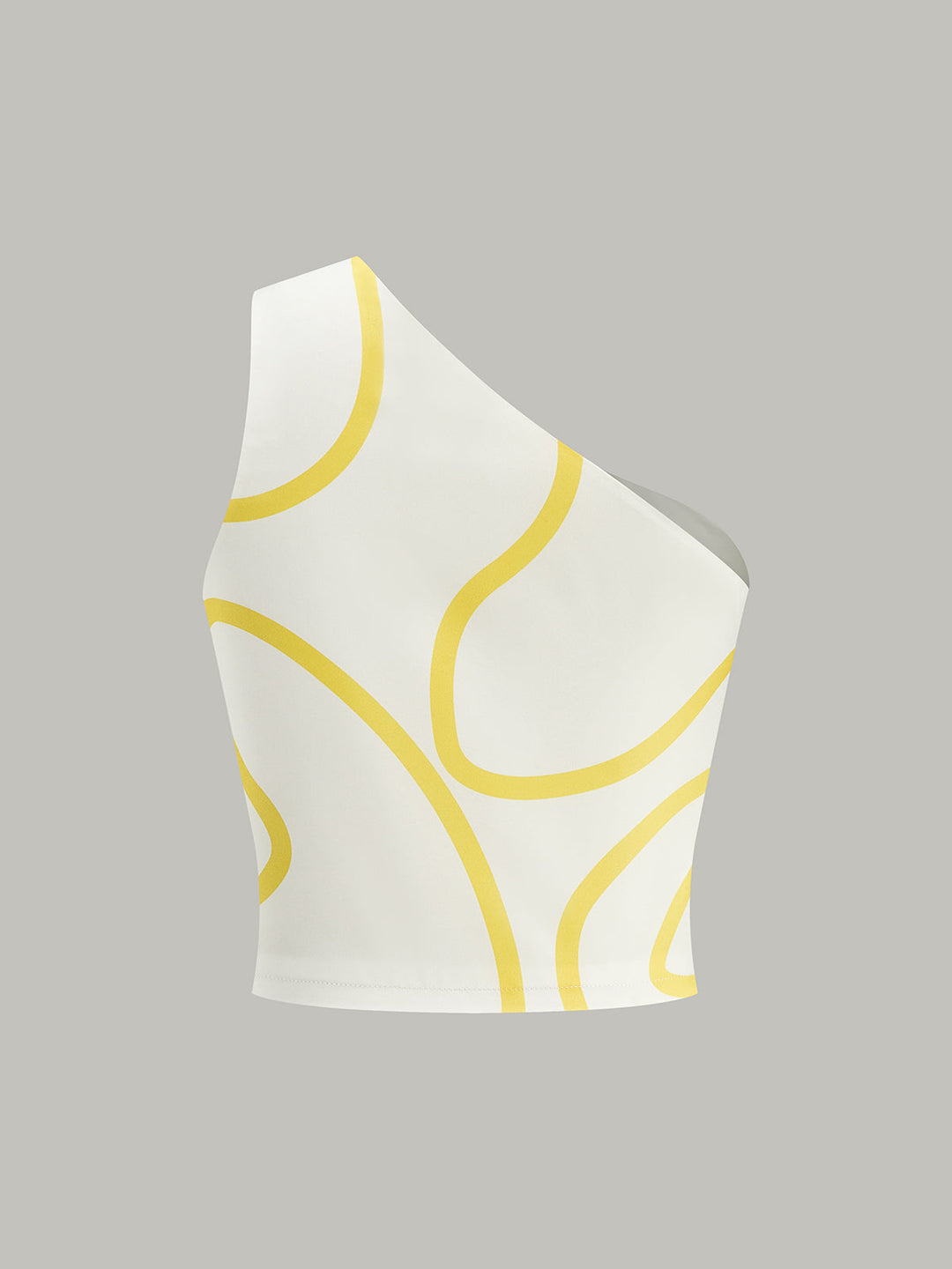 One-Shoulder Abstract Print Crop Top und Maxikleid mit Stufen und Maxi-Rock-Set