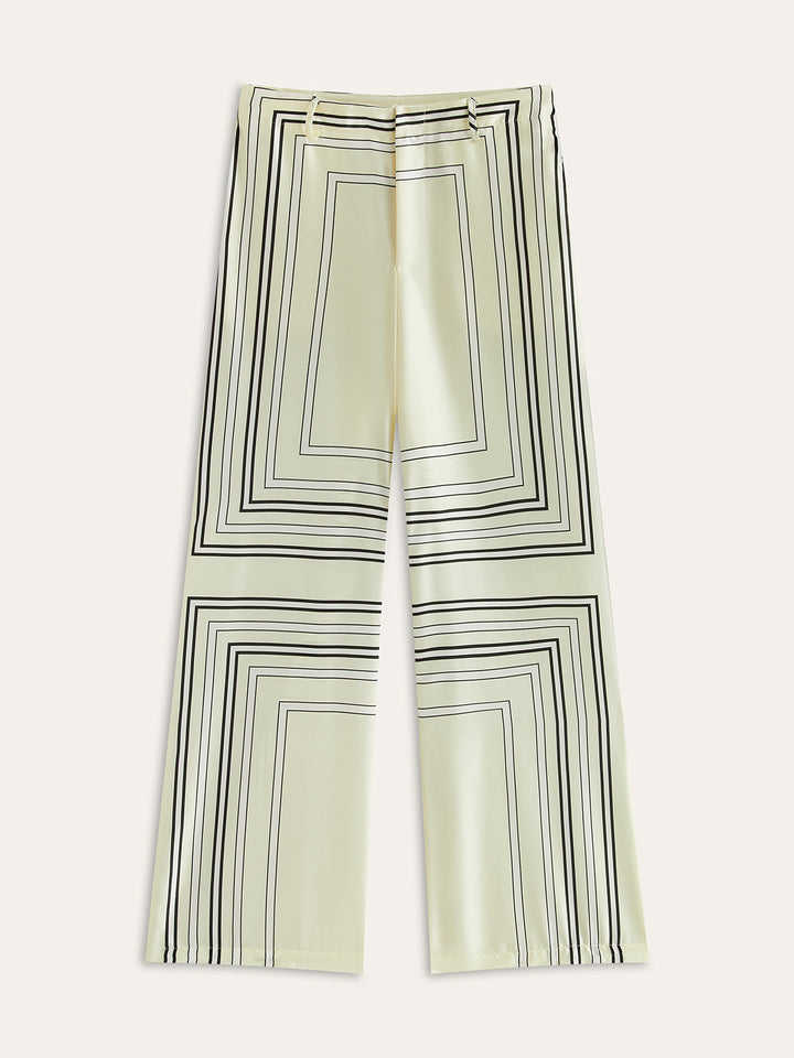 Gestreifte Hose mit mittelhohem Bund