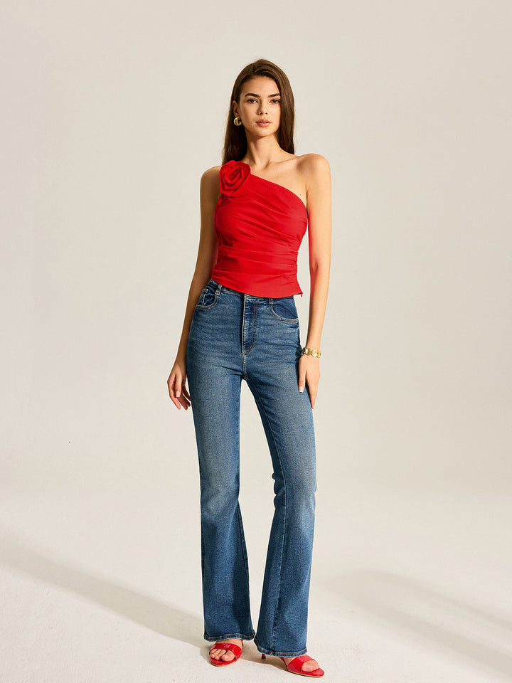 Blumen-One-Shoulder-Trägertop