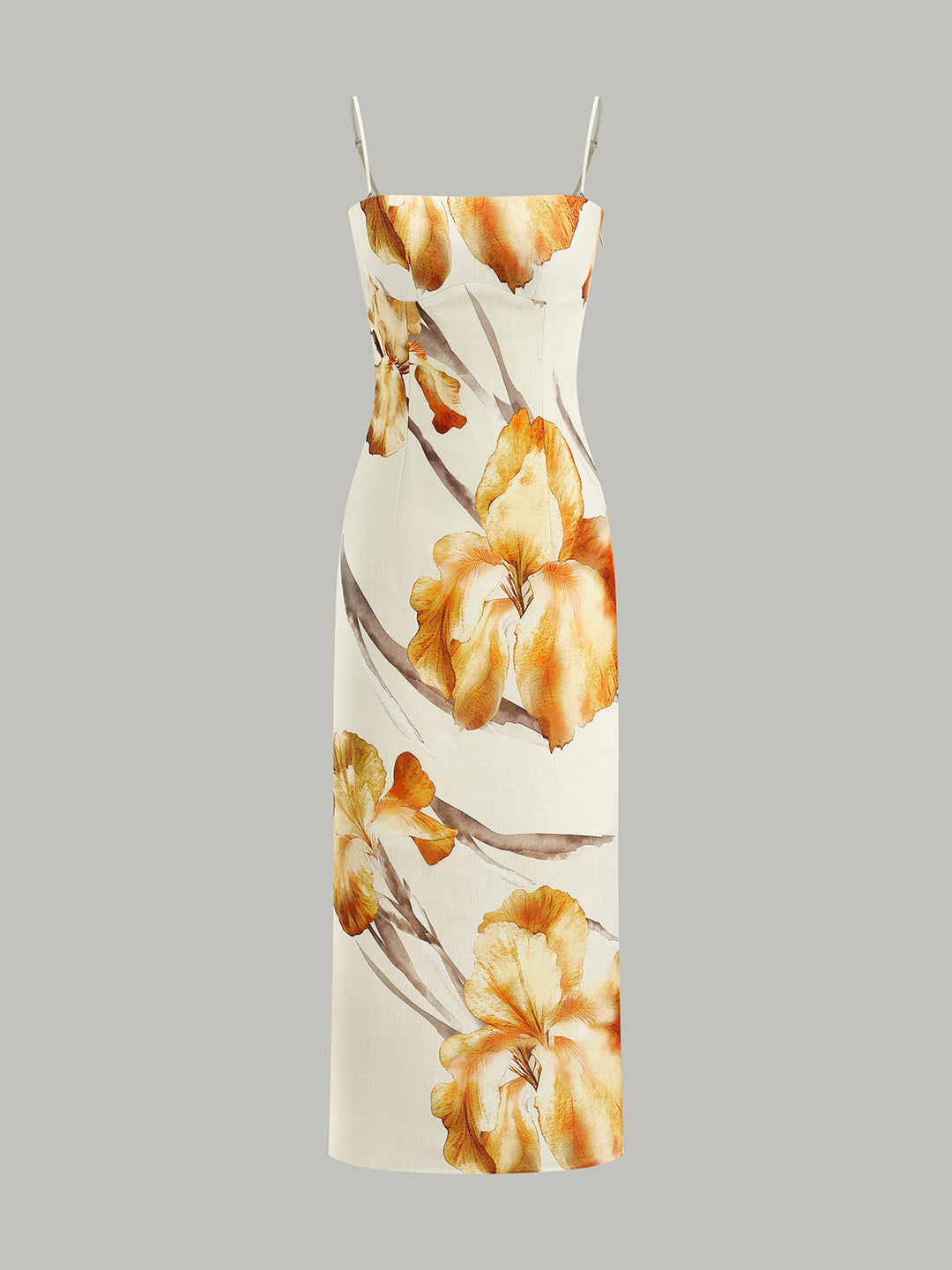 Blumenmuster Midi-Kleid