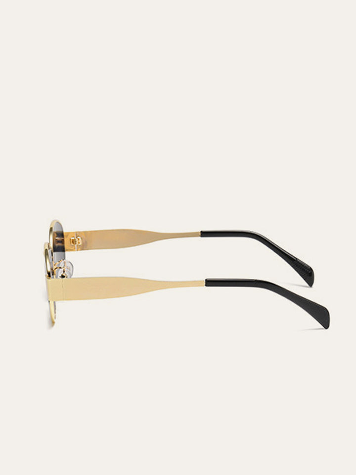 Gold-Trim Oval Sonnenbrille