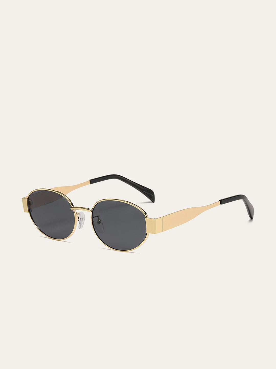 Gold-Trim Oval Sonnenbrille
