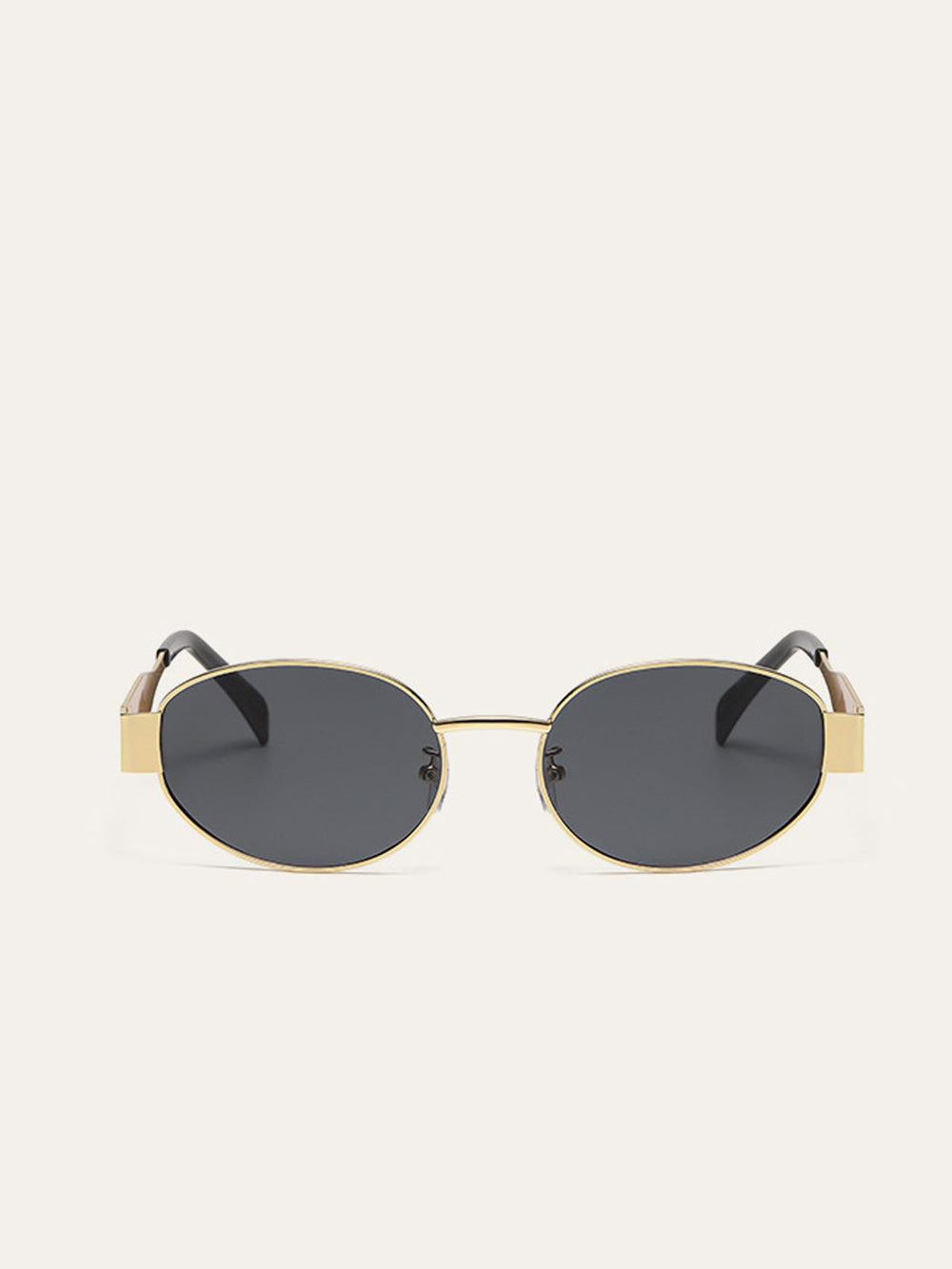 Gold-Trim Oval Sonnenbrille