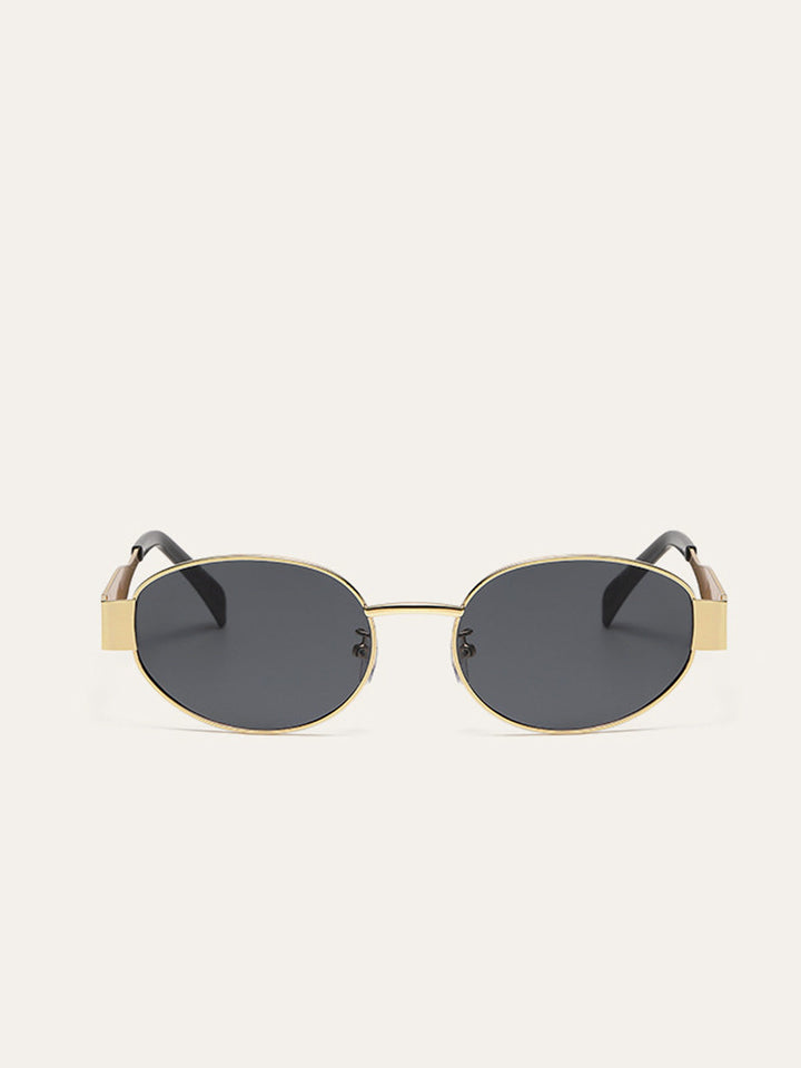 Gold-Trim Oval Sonnenbrille
