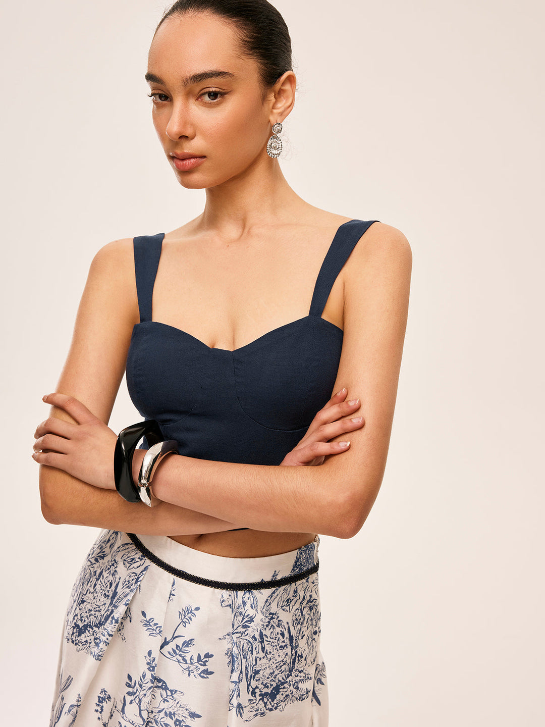 Kleid und Rock aus Baumwolle & Leinen mit Blumenmuster