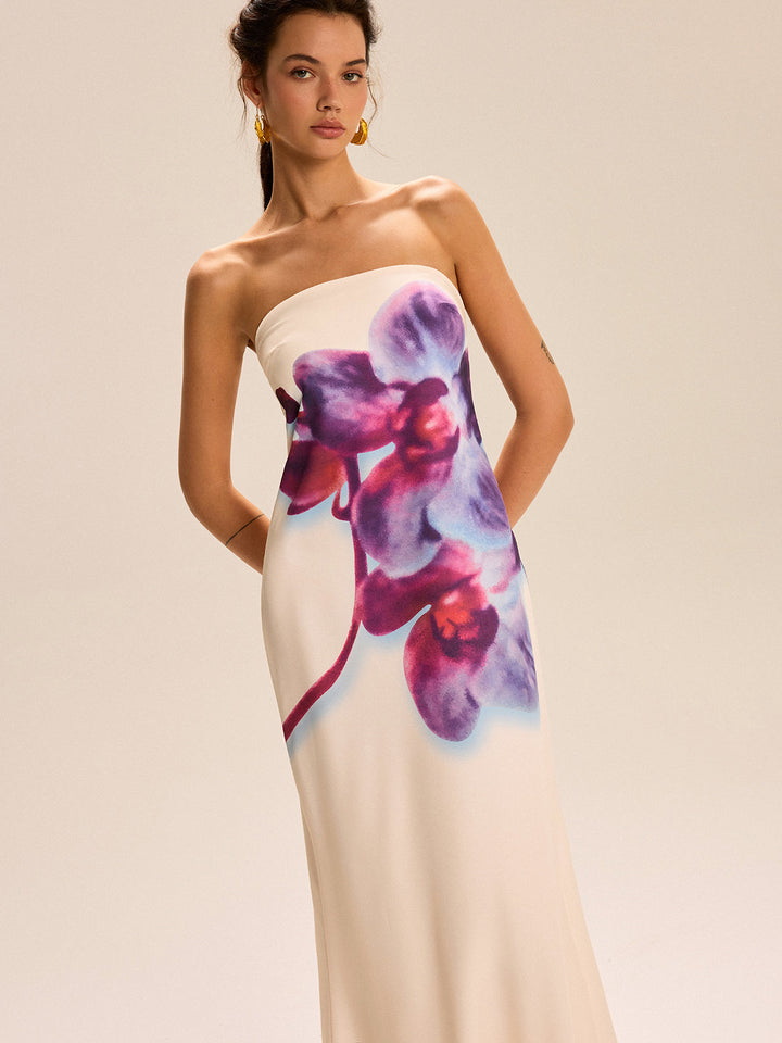Ärmelloses Blumenprint Maxikleid