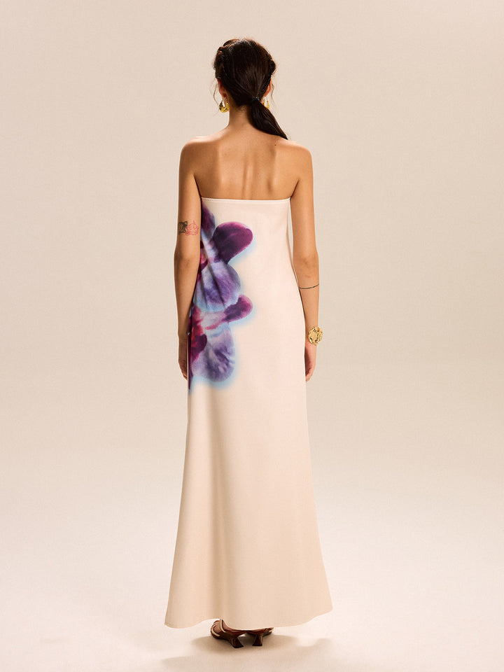 Ärmelloses Blumenprint Maxikleid