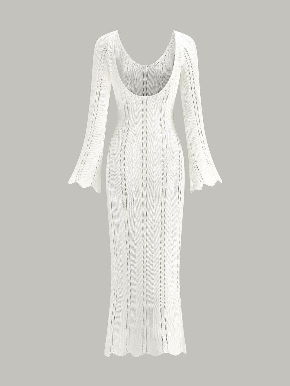 Hollow Rüschen Slim Maxikleid Pullover