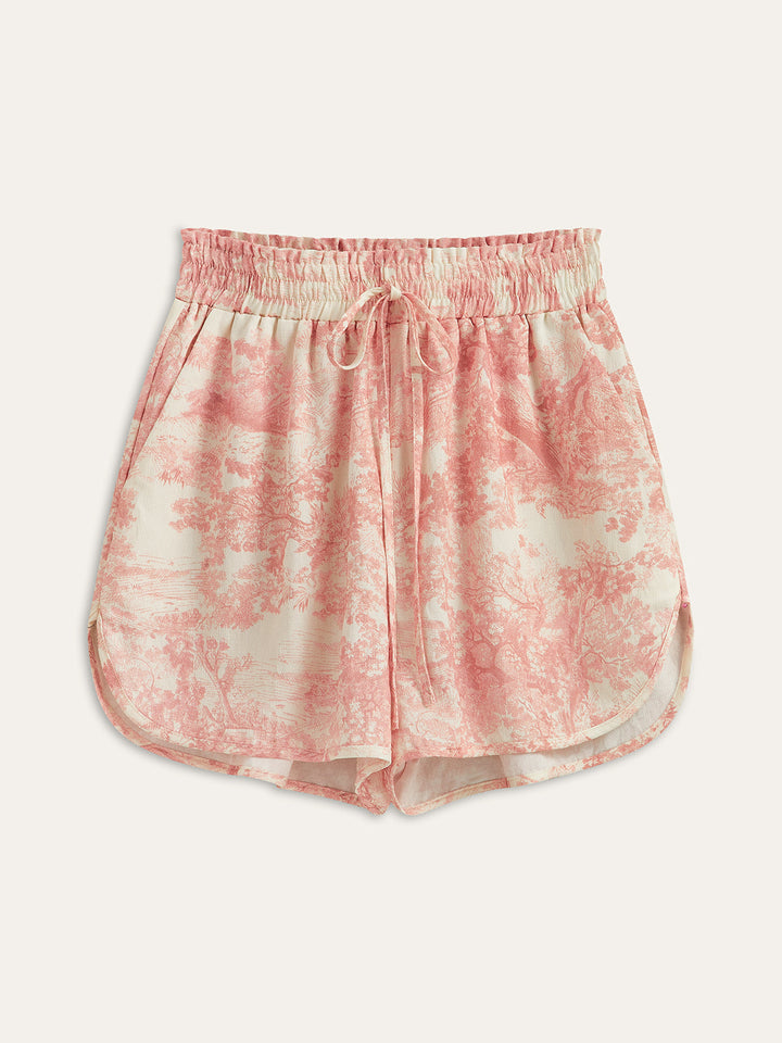 Bedruckte Shorts mit Kontrastbesatz Sets