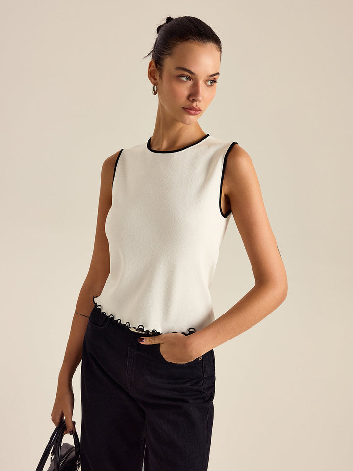 Kontrastbesetztes Tanktop