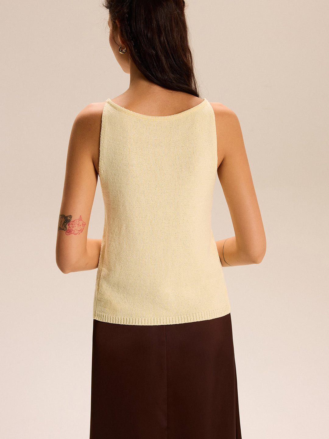 Strick-Tanktop mit Knopfleiste vorne
