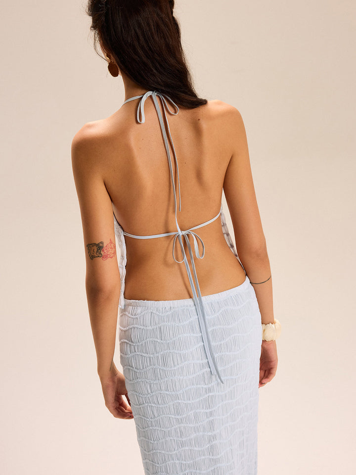 Sheer Smocked Skirt Set
