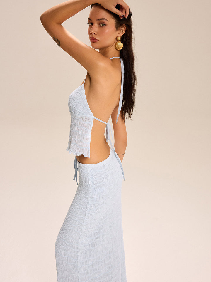 Sheer Smocked Skirt Set