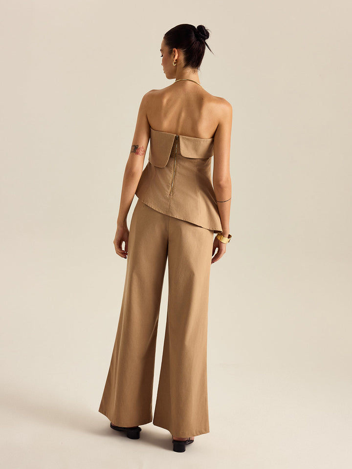 Asymmetrisches trägerloses Hosen-Set