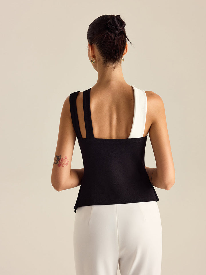 Asymmetrisches Peplum-Oberteil