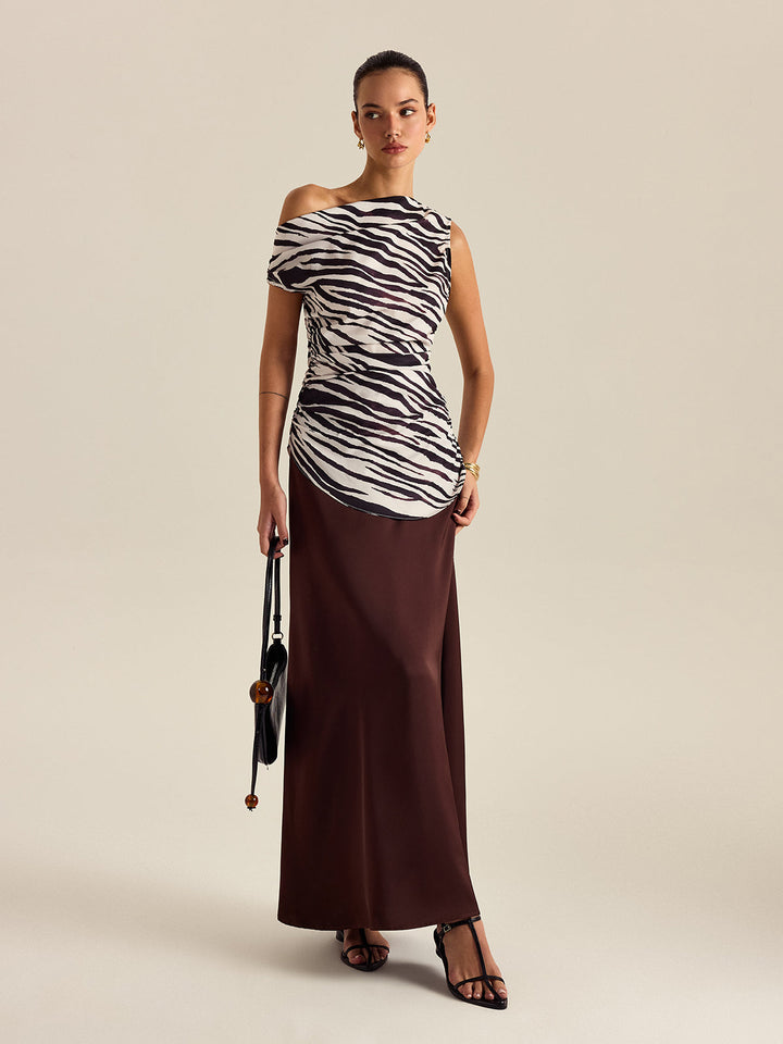 Zebra Print Off-Shoulder Top